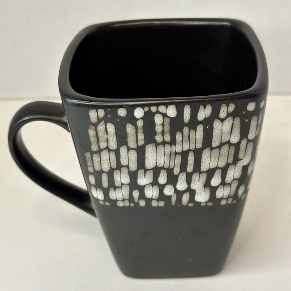 Beekman Home Brown & White Coffee Tea Mug Cup Square Marble Effect - Picture 9 of 9